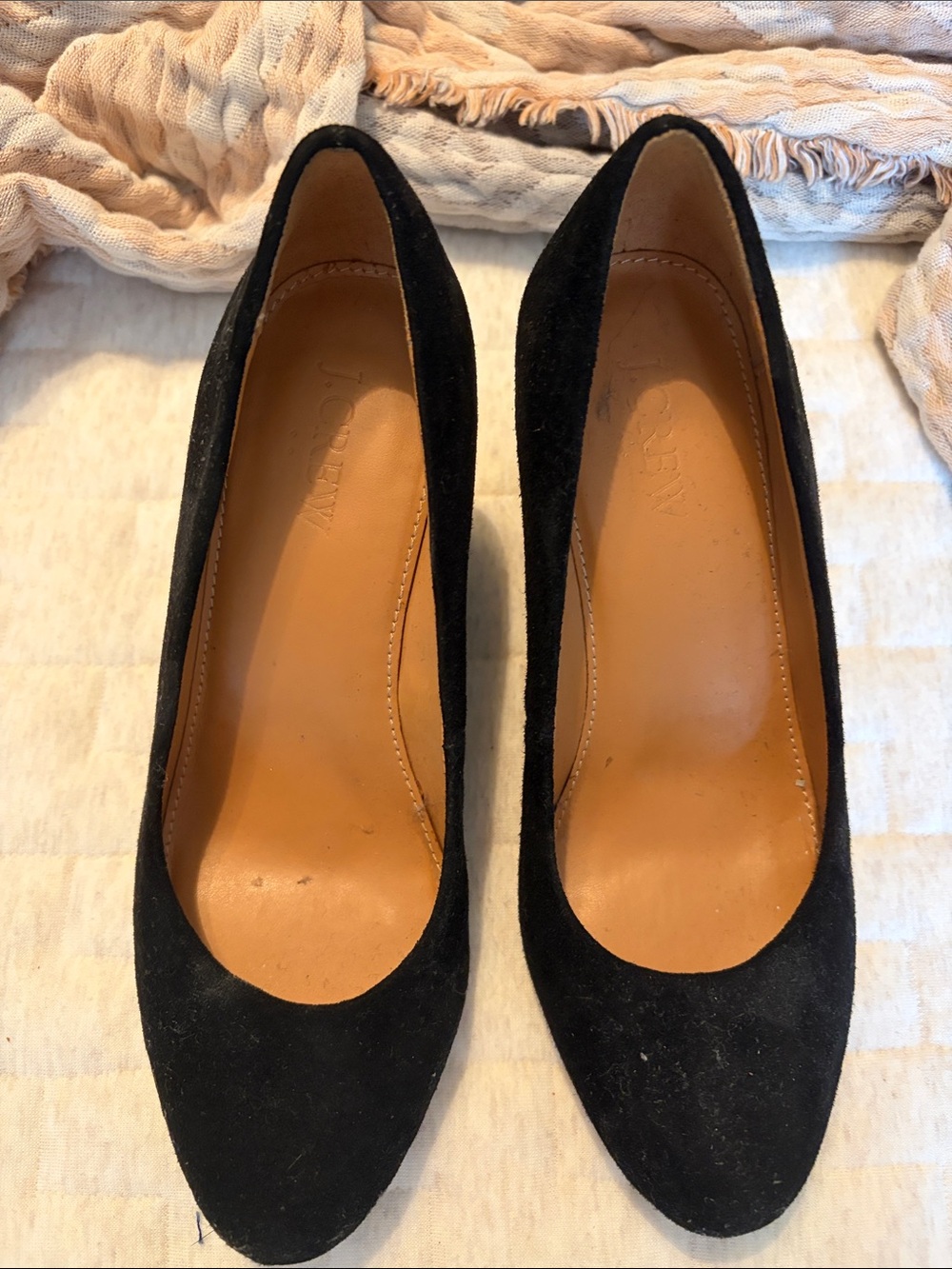 J. Crew Factory Black Suede Pointed-Toe Pumps
